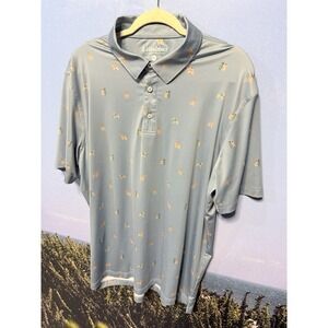CHUBBIES Mens Performance Polo‎ XL Light Blue Barkin' Up The Wrong Tree Print